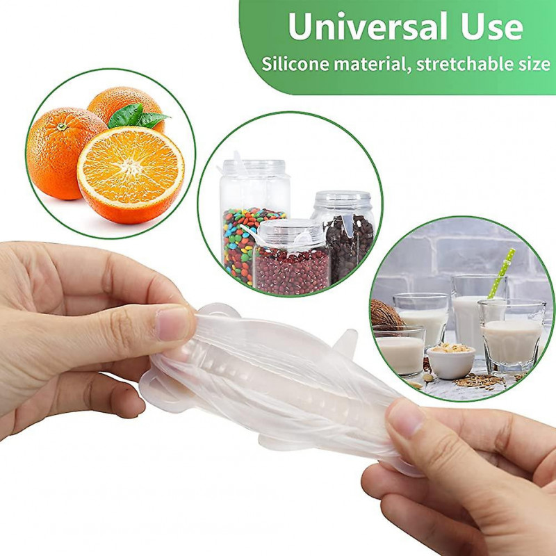 Couvercle en silicone 77l, couvercle étanche à l’air 10 Pcs pour pot Mason (blanc)