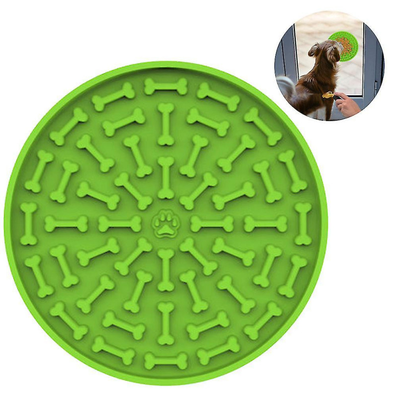 Dog Slow Dispensing Treater Mat Dog Lick Pad Peanut Butter Lick Mat For Pet Bathing, Grooming, And Dog Training [blue]