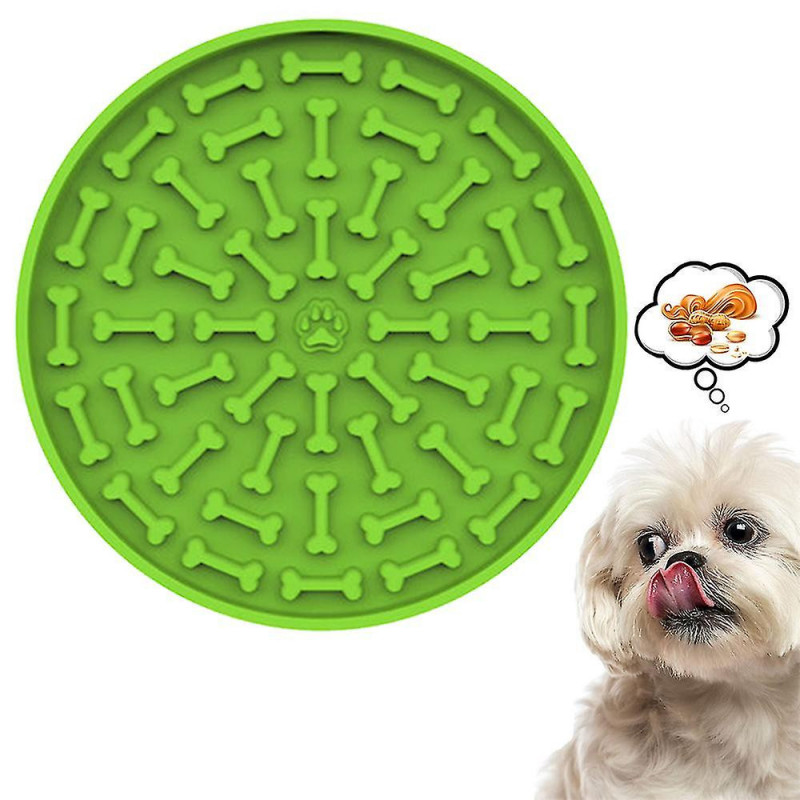 Dog Slow Dispensing Treater Mat Dog Lick Pad Peanut Butter Lick Mat For Pet Bathing, Grooming, And Dog Training [blue]