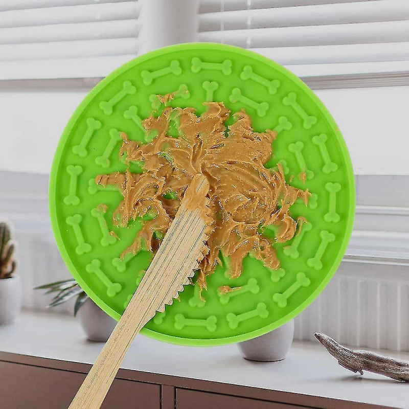 Dog Slow Dispensing Treater Mat Dog Lick Pad Peanut Butter Lick Mat For Pet Bathing, Grooming, And Dog Training [blue]