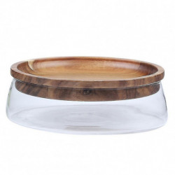 Creative Glass Nuts And Dry Fruits Storage Box Container Double Layer Candy Storage Box With Wooden Creative Glass Nuts And Dry Fruits Storage Box Container Double Layer Candy Storage Box With Wooden