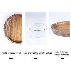 Creative Glass Nuts And Dry Fruits Storage Box Container Double Layer Candy Storage Box With Wooden Creative Glass Nuts And Dry Fruits Storage Box Container Double Layer Candy Storage Box With Wooden