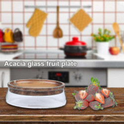 Creative Glass Nuts And Dry Fruits Storage Box Container Double Layer Candy Storage Box With Wooden Creative Glass Nuts And Dry Fruits Storage Box Container Double Layer Candy Storage Box With Wooden