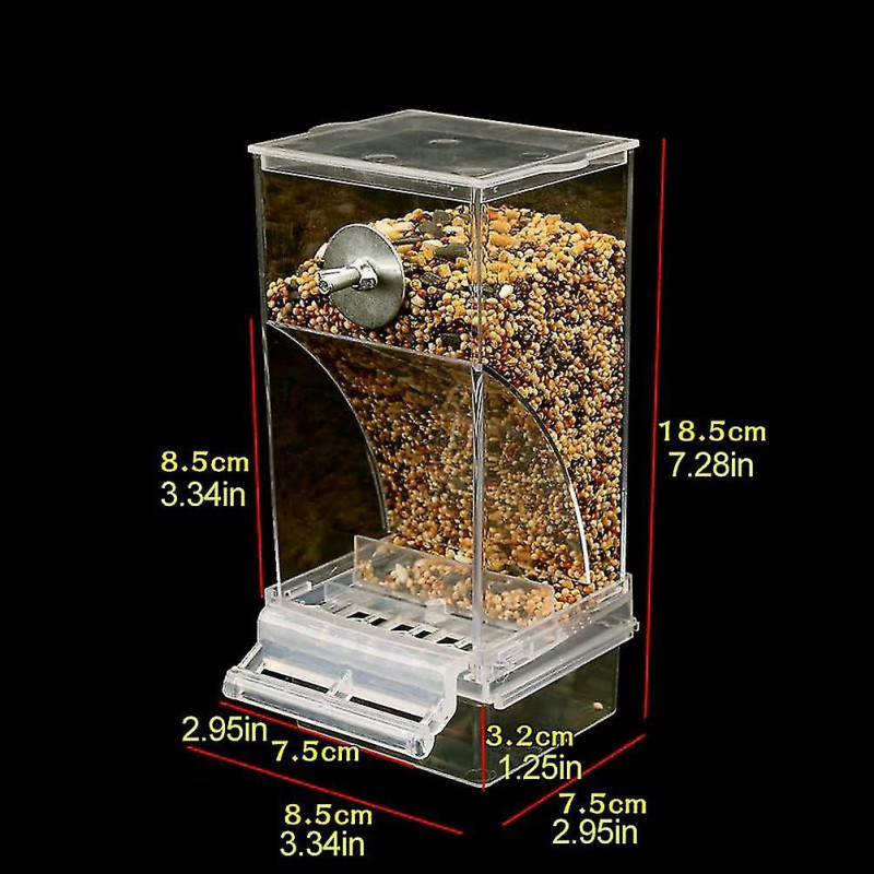 Splash Proof Automatic Bird Feeder Bird Cage Accessories Food Container For Parakeets Canaries Cockatiels Finches