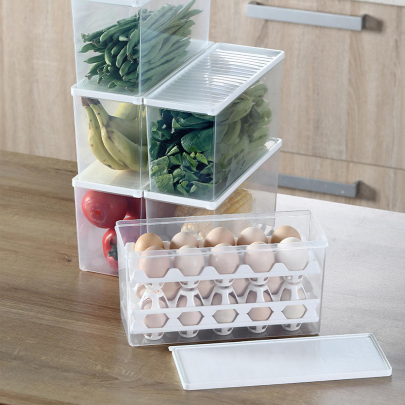 Protection complète Boîte de stockage d’oeufs Conteneur d’oeufs de grande capacité pour accessoires ménagers