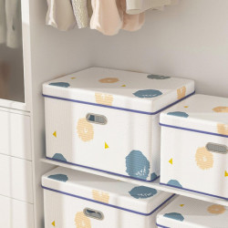 Vêtements pliables Organiser Boîte avec couvercle rabattable Boîte de rangement pour couvertures Vêtements Coudettes Vêtements pliables Organiser Boîte avec couvercle rabattable Boîte de rangement pour couvertures Vêtements Coudettes