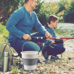 10L Pêche Pliable Seau de grande capacité avec poignée Seau de stockage d’eau portable extérieur 10L Pêche Pliable Seau de grande capacité avec poignée Seau de stockage d’eau portable extérieur