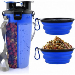 Dog Water Bottle (blue) With 2 Collapsible Bowls Portable 2 In 1 Water Bottle And Food For Dogs Cat Pets, Travel [...]