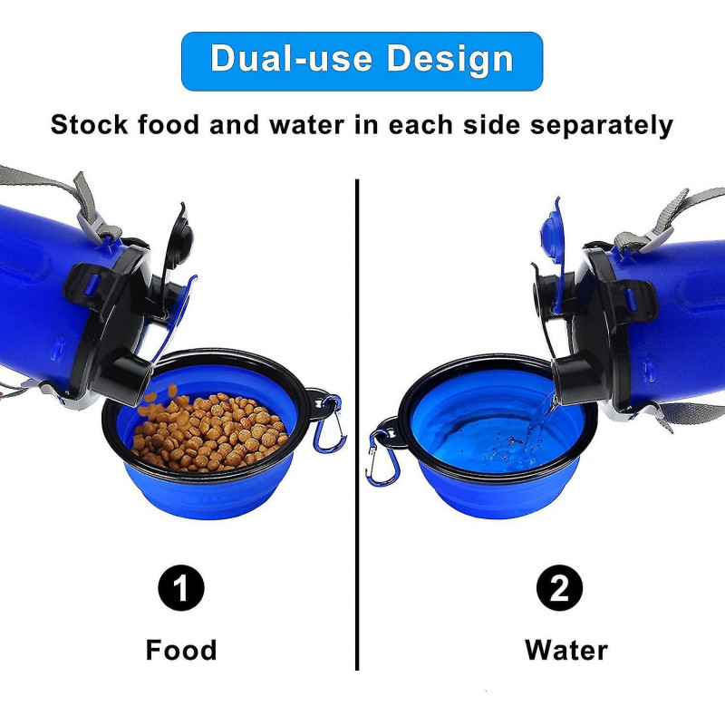 Dog Water Bottle (blue) With 2 Collapsible Bowls Portable 2 In 1 Water Bottle And Food For Dogs Cat Pets, Travel [...]
