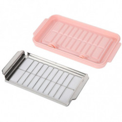 Stainless Steel Butter Cutter Container Butter Storage Box with Transparent Cover for KitchenPink Ch Stainless Steel Butter Cutter Container Butter Storage Box with Transparent Cover for KitchenPink Ch