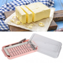 Stainless Steel Butter Cutter Container Butter Storage Box with Transparent Cover for KitchenPink Ch Stainless Steel Butter Cutter Container Butter Storage Box with Transparent Cover for KitchenPink Ch