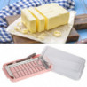 Stainless Steel Butter Cutter Container Butter Storage Box with Transparent Cover for KitchenPink Ch