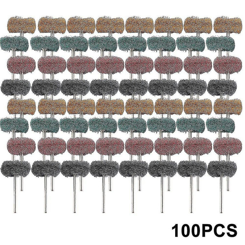 100 Pcs-set Scouring Pad Brush Nylon Abrasive Brush Fiber Grinding Sanding Head Buffing Polishing Wheel