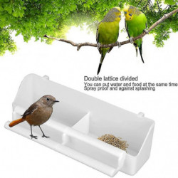 White Bird Food Bowl, 2 Pieces Plastic Bird Food Bowl, Bird Cage Food Bowl with Compartment for Parrot, Canary, Sparrow White Bird Food Bowl, 2 Pieces Plastic Bird Food Bowl, Bird Cage Food Bowl with Compartment for Parrot, Canary, Sparrow