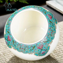 Émail grande urne pour animaux de compagnie, boîte en céramique Ruyi, étain scellé, stockage de cendres de chat [...]