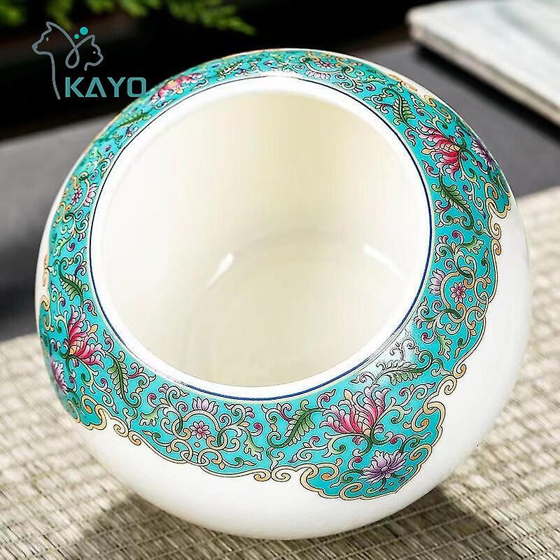 Émail grande urne pour animaux de compagnie, boîte en céramique Ruyi, étain scellé, stockage de cendres de chat [...]