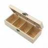Wooden Tea Storage Box Metal Closure Container For Countertop Cabinet Snacks