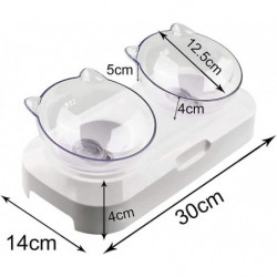 Double Cat Bowl Raised Stand Pet Food Water Bowls Pour Chien Chiot Transparent Double Cat Bowl Raised Stand Pet Food Water Bowls Pour Chien Chiot Transparent