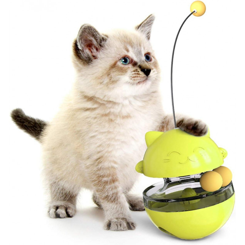 Distributeur de nourriture pour chat, balle de chat interactive, balle de chat 4 en 1, jouet distributeur de [...]