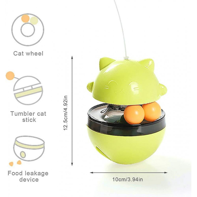 Distributeur de nourriture pour chat, balle de chat interactive, balle de chat 4 en 1, jouet distributeur de [...]