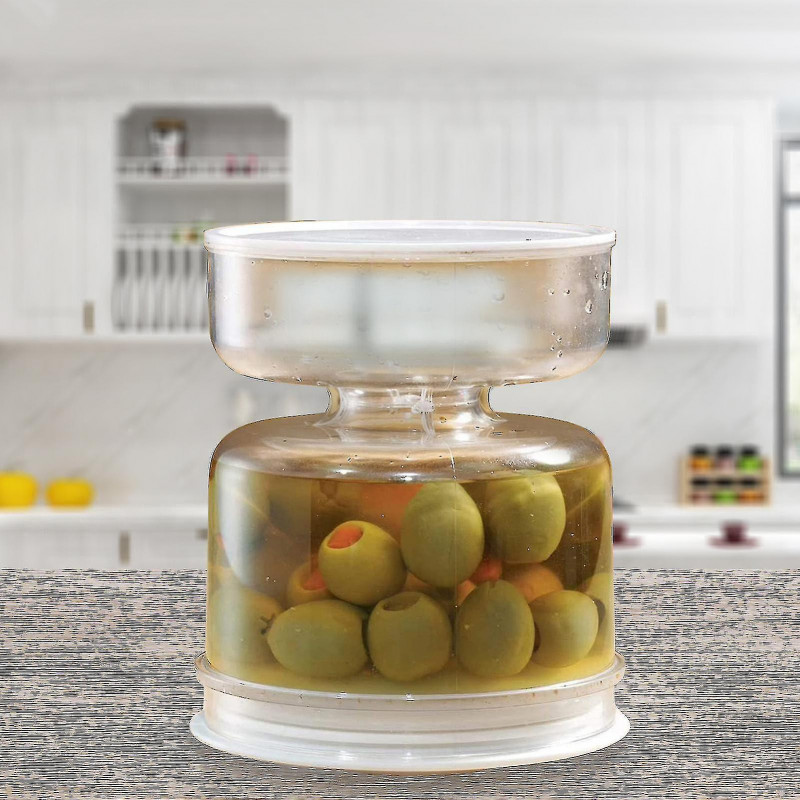 Pickle Olive Hourglass Jar jus de cornichon Séparateur humide et sec Récipient alimentaire avec passoire Flip [...]
