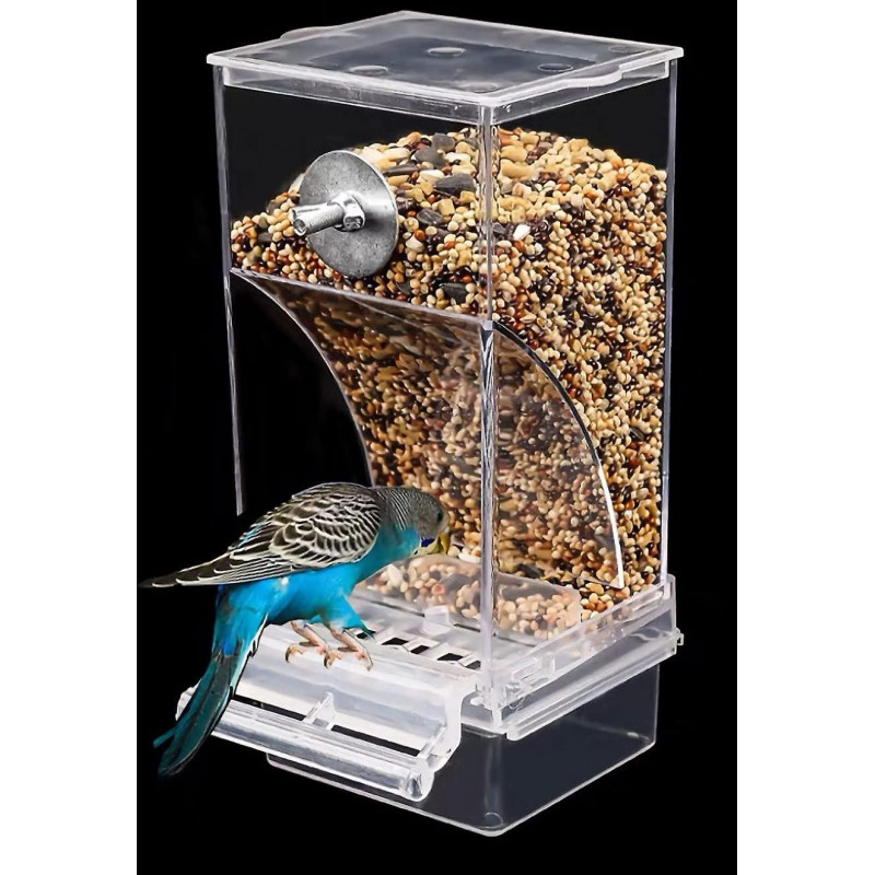 Mangeoire à oiseaux automatique, mangeoire à oiseaux sans gâchis, mangeoire à cage à oiseaux Accessoires de cage à [...]