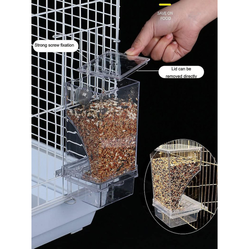 Mangeoire à oiseaux automatique, mangeoire à oiseaux sans gâchis, mangeoire à cage à oiseaux Accessoires de cage à [...]