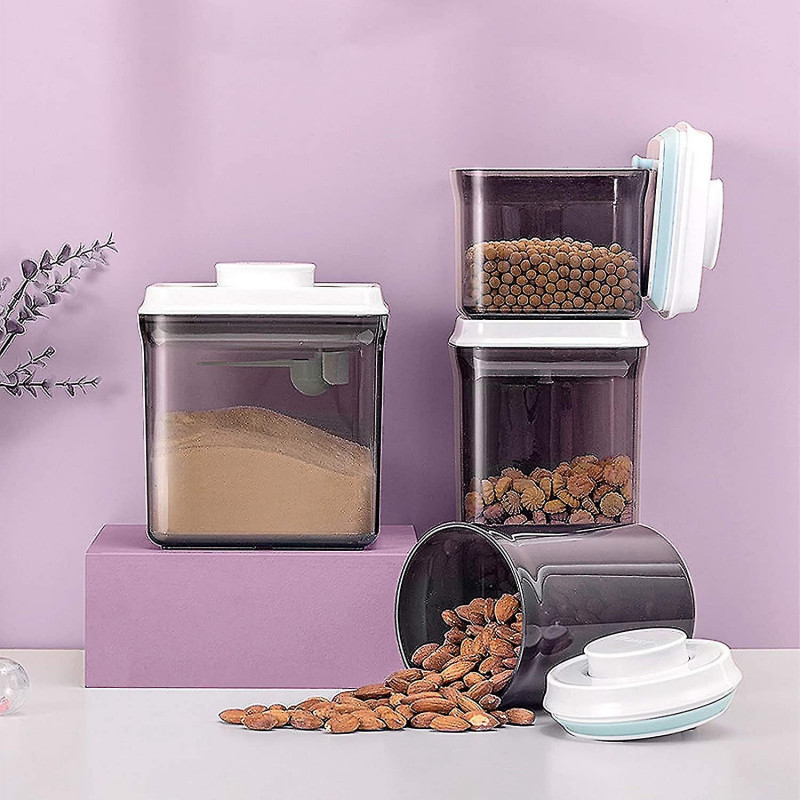 New Travel Recipe Dispenser, Portable Milk Powder Dispenser Container, Mechanical Silicone Sealed Jar