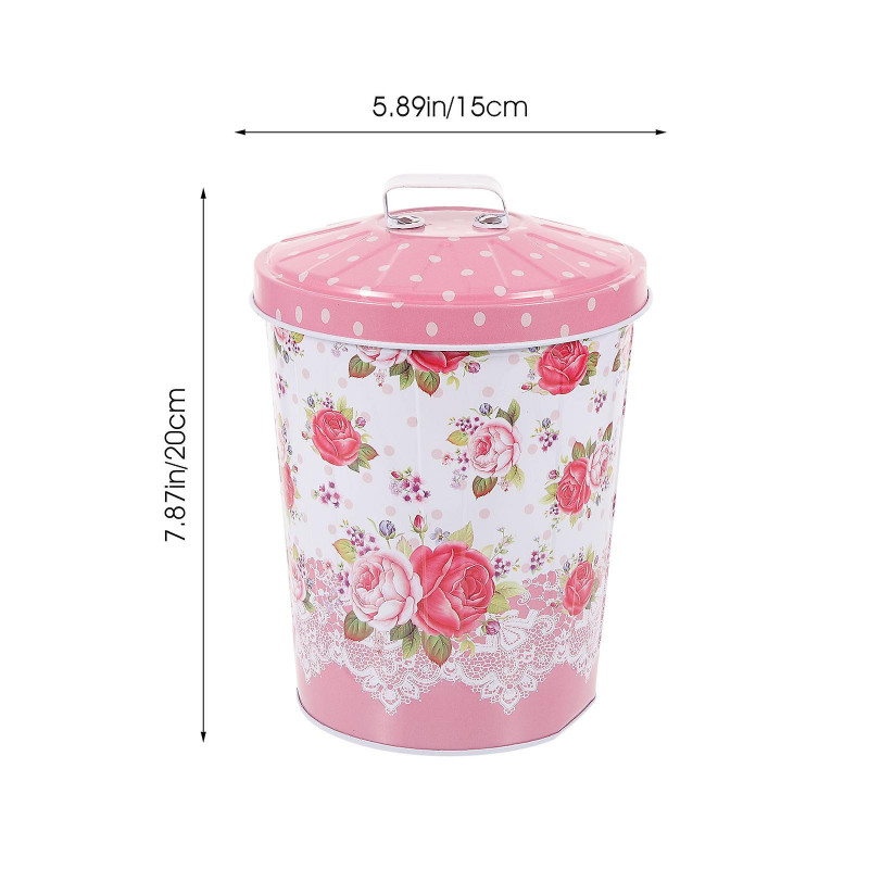 European Style Storage Bucket With Lid Candy Storage Bucket Snack Bucket Tinplate Box(3L)