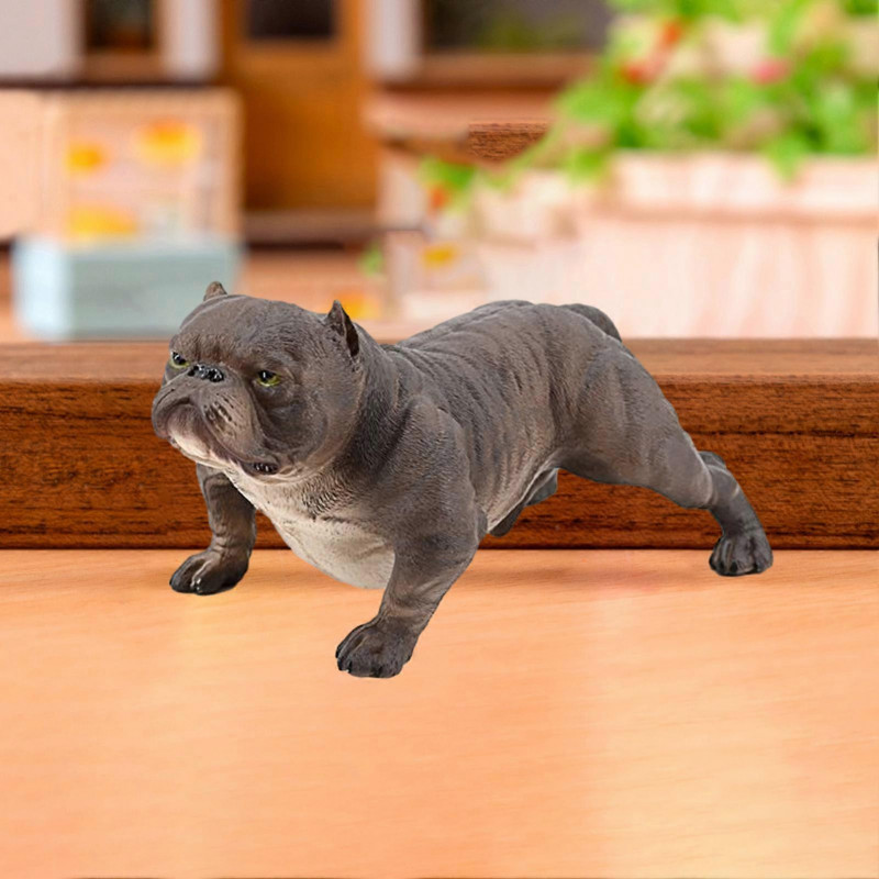 Bully Dog Ornament Realistic Pitbull Figurine Educational Toy Durable Animal Ornament for Kids Gift