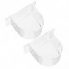 2PCS Bird Food Trough Bird Feeder Thick Semicircle Bird Food Box (Transparent)