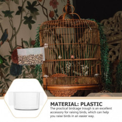 2PCS Bird Food Trough Bird Feeder Thick Semicircle Bird Food Box (Transparent) 2PCS Bird Food Trough Bird Feeder Thick Semicircle Bird Food Box (Transparent)