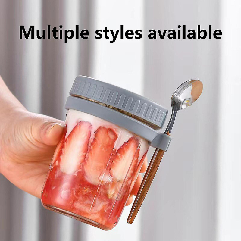 Pots d’avoine du jour au lendemain avec couvercles et cuillères Bouteilles en verre de 10 oz Contenants Contenants [...]