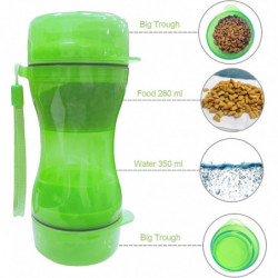 2pc Portable Dog Water Bottle Dog Travel Water Food Bottle330ml Water+280ml Food Leakproof Outdoor Drinking Cup [...]