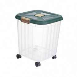 Dry Food Container Food Holder Bin With Caster For Cabinet Countertop Snacks Green 25kg Dry Food Container Food Holder Bin With Caster For Cabinet Countertop Snacks Green 25kg