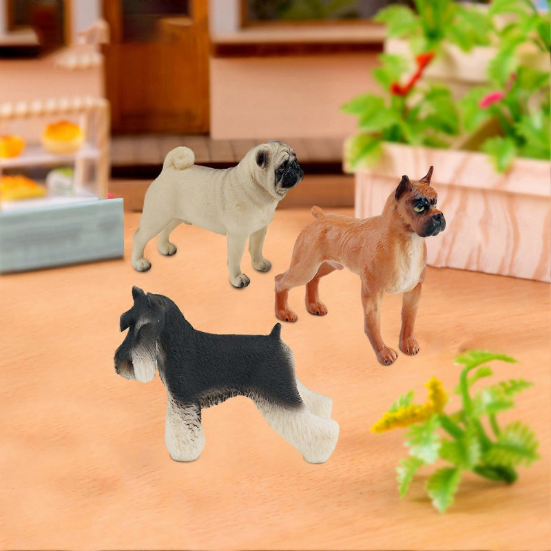Simulated Animal Model Dog Figurine Good Detail Realistic Solid Husky Retriever Bulldog Cake Toppers School [...]