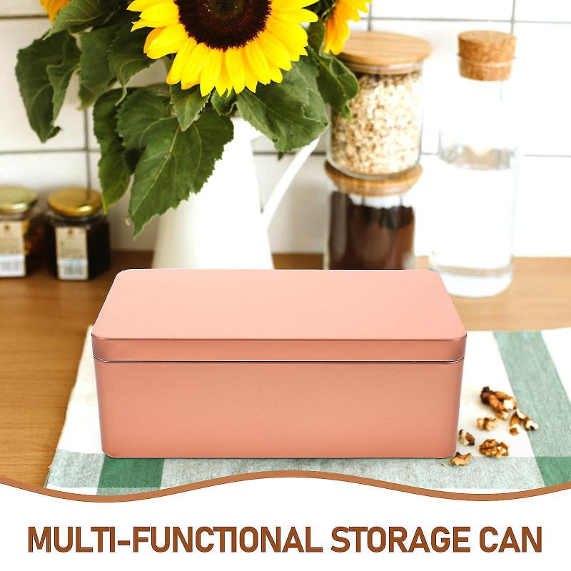 2Pcs Small Tins Tea Leaf Tin Storage Box Empty Tinplate Candy Storage Box with Lid