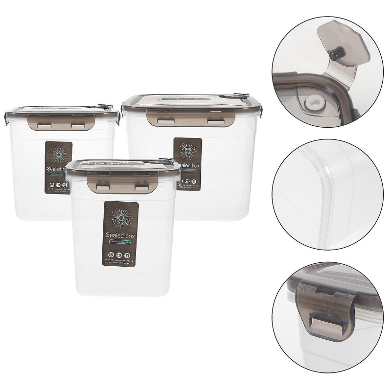 3pcs Kitchen Food Container Cereals Grains Storage Box Reusable Fruit Saver Box Snack Holder