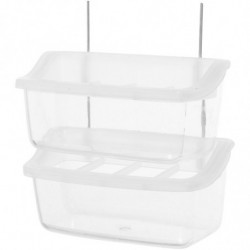 2pcs Bird Cage Food Bowls Parrot Cage Feeders Plastic Bird Food Feeding Containers 2pcs Bird Cage Food Bowls Parrot Cage Feeders Plastic Bird Food Feeding Containers