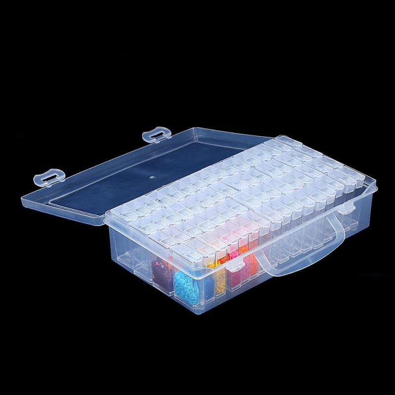 Clear Plastic Diamond Storage Box With Handle