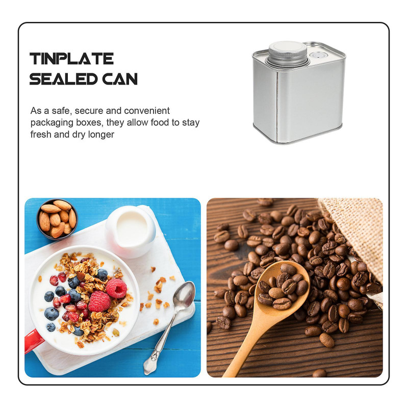 2 Pcs Coffee Airtight Container Metal Tea Storage Can Metal Tea Tins Metal Tin Container Tinplate Coffee Tins