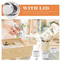 10Pcs Iron Round Paint Iron Practical Paint Storage Can Durable Ink Container for Storage(0.1L) 10Pcs Iron Round Paint Iron Practical Paint Storage Can Durable Ink Container for Storage(0.1L)