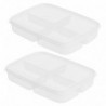 2pcs Fridge Fresh-keeping Container Food Storage Organizer Divided Bin with Lid