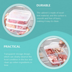 2pcs Fridge Fresh-keeping Container Food Storage Organizer Divided Bin with Lid 2pcs Fridge Fresh-keeping Container Food Storage Organizer Divided Bin with Lid