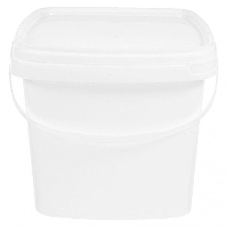 Plastic Bucket with Handle and Lid Reusable Water Bucket Container Portable Bucket (1L)