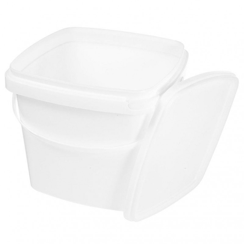 Plastic Bucket with Handle and Lid Reusable Water Bucket Container Portable Bucket (1L)