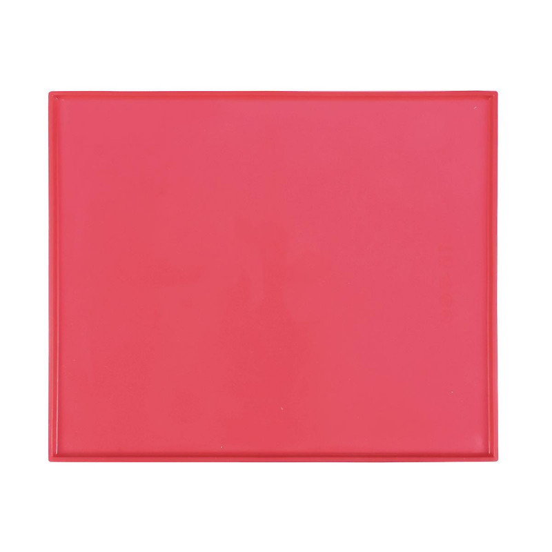 Silicone Pet Food Mat Premium Waterproof Non-stick Dog Cat Food Feeding Bowl Placemat Washable Pad (Red)