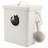 1 Set of Cat Food Bucket Household Dog Food Box Convenient Cat Snack Bucket Dog Snack Bin with Scoop White
