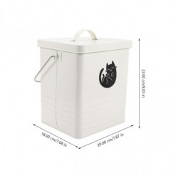 1 Set of Cat Food Bucket Household Dog Food Box Convenient Cat Snack Bucket Dog Snack Bin with Scoop White 1 Set of Cat Food Bucket Household Dog Food Box Convenient Cat Snack Bucket Dog Snack Bin with Scoop White