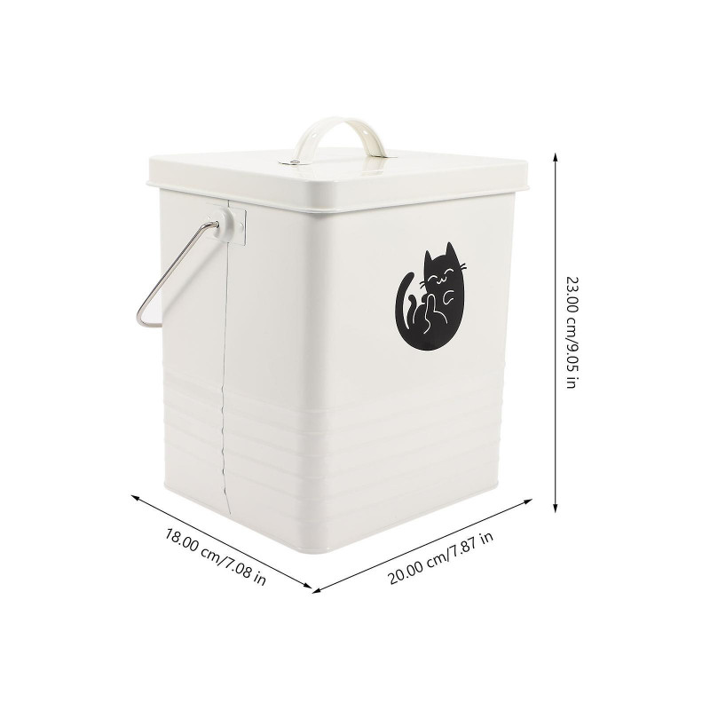 1 Set of Cat Food Bucket Household Dog Food Box Convenient Cat Snack Bucket Dog Snack Bin with Scoop White